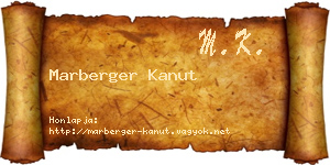Marberger Kanut névjegykártya